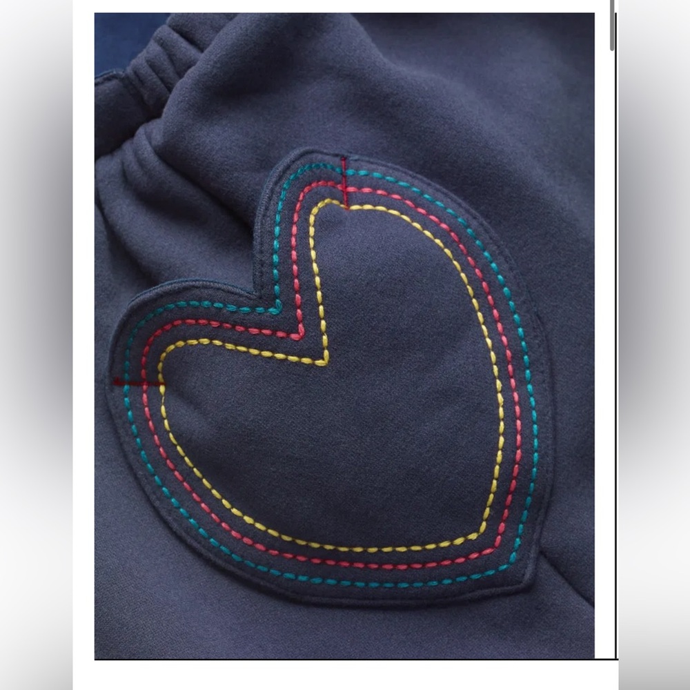 Mini Boden Heart Pocket Cosy Pinafore Navy Blue Dress - Picture 3 of 6